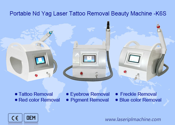 Mini portabile macchina di rimozione del tatuaggio Nd Yag Q Switched Laser per salone di bellezza