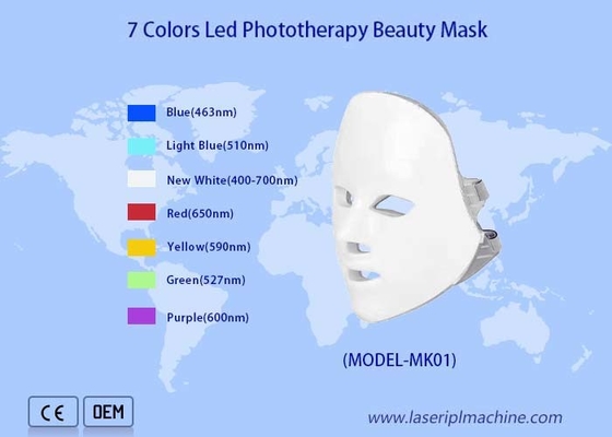 7 colori LED Light Therapy Maschera di bellezza per la rimozione delle rughe Cura della pelle