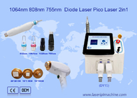 Depilazione del laser a diodi di rimozione 808nm del tatuaggio del ND Yag e Pico Laser 2 in 1