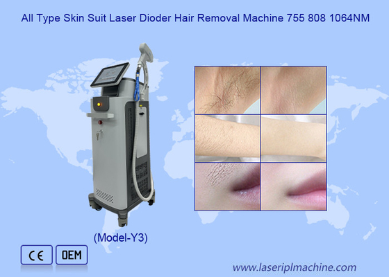 Macchina di depilazione laser a diodo di 1064 755 808nm indolore per tutti i tipi di pelle