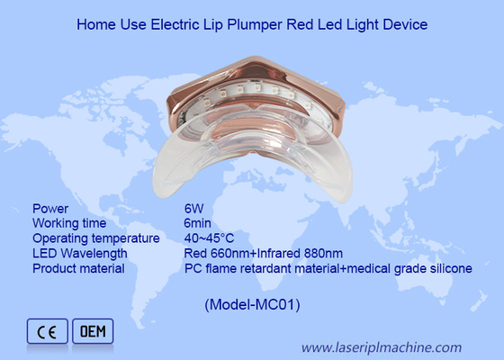 Dispositivo per la terapia della luce rossa a LED di tipo mini, carica USB, cura delle labbra siliconica