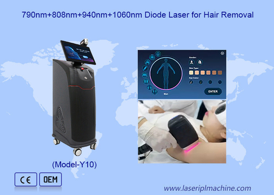 Dispositivo laser a diodo 808nm senza dolore da 15,6 pollici con touchscreen per la depilazione e la ritenuta della pelle