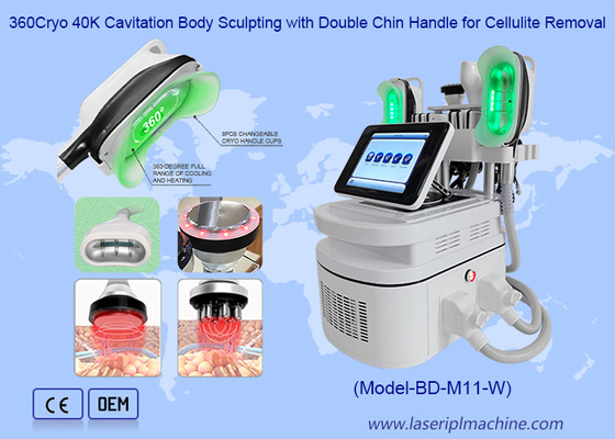 360 Cryo 40K scultura del corpo con doppia maniglia del mento per rimuovere la cellulite