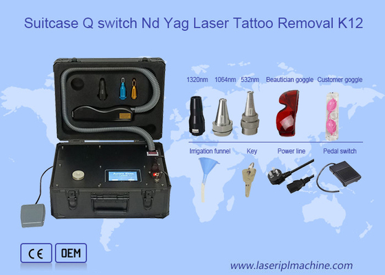 Valigia 532nm Laser Rimozione Tattoo Mini Q Switch Nd Yag Beauty Machine