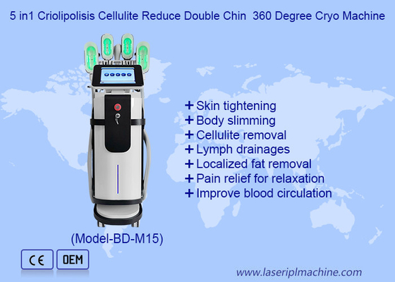 5 in1 Criolipolisi Cellulite Ridurre Doppio mento 360° Cryo Machine