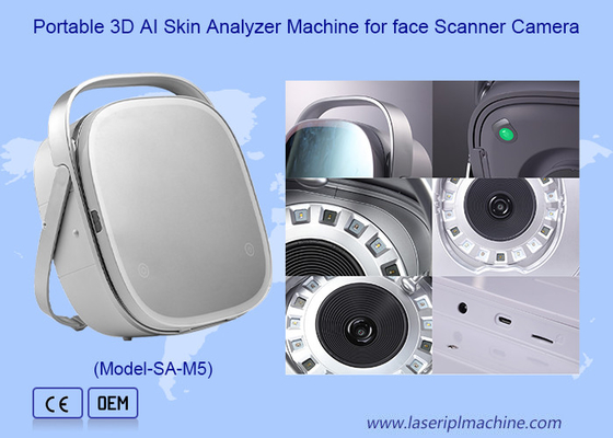 Macchina di analisi della pelle 3D AI portatile per fotocamera di scanner facciale
