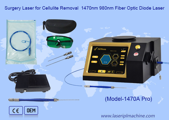 Rimozione delle vene varicose Trattamento delle emorroidi 980 1470nm Macchina di liposuzione laser a diodo chirurgico