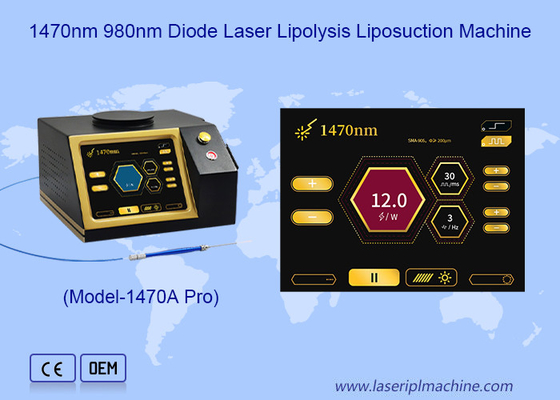 Chirurgia laser per la rimozione della cellulite 1470nm 980nm Fibra ottica diodo laser di liposuzione macchina