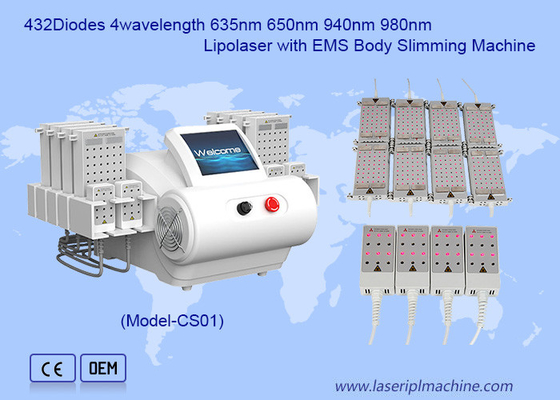 635nm 650nm 940nm 980nm Diode Laser EMS Plate Liposuction Body Slimming Machine