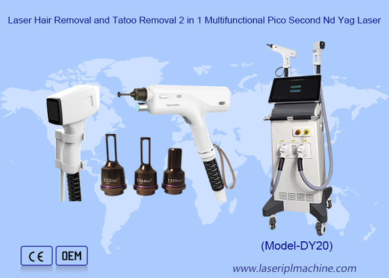2in1 Nd Yag Pico Laser Tattoo Removal Permanente 755 1064 808nm Ice Diode Laser Hair Removal Machine
