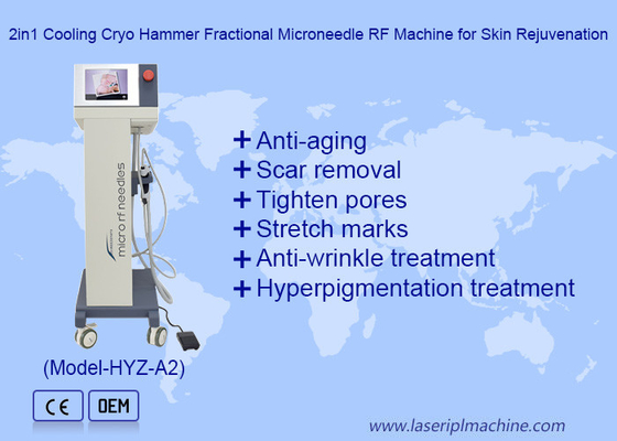 2in1 raffreddamento Cryo Martello frazionato Microneedle RF Machine per il ringiovanimento della pelle