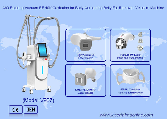 360 rotazione vuoto RF 40K cavitazione per il corpo contorno del ventre rimozione del grasso Velaslim macchina