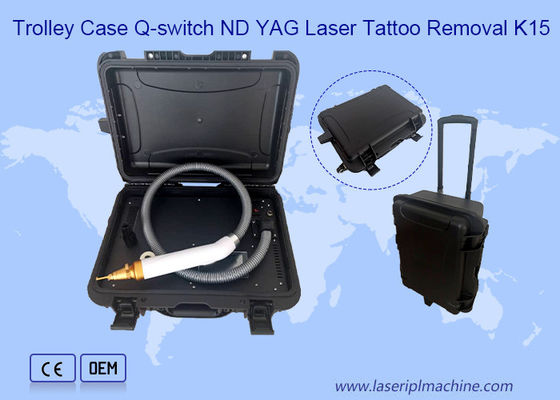 Cassa del carrello 1064nm 532nm 1320nm Q Switch Nd Yag Laser Tattoo Removal Machine