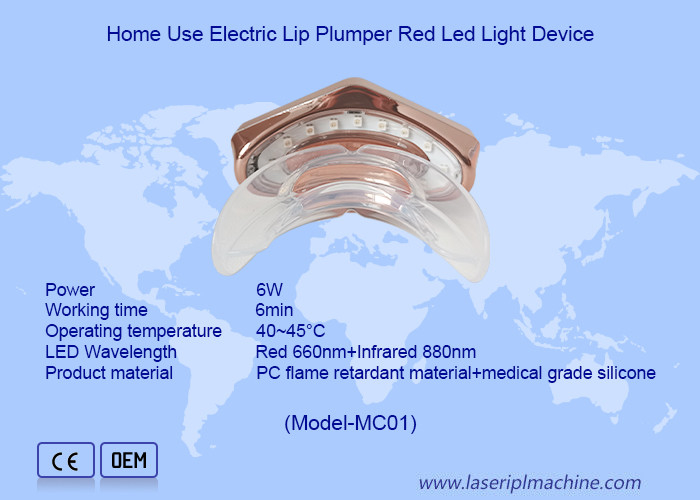 Dispositivo per la terapia della luce rossa a LED di tipo mini, carica USB, cura delle labbra siliconica