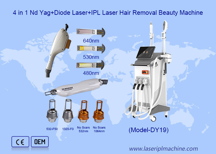 3 IN 1 Nd Yag 808nm Diode Laser Tattoo Removal IPL Acne Treatment Machine