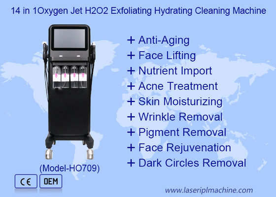 14 In 1 Oxygen Jet H2O2 Esfoliante idratante macchina di pulizia