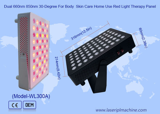 Doppio 660nm 850nm 30 gradi per la cura della pelle del corpo a casa utilizzo di luce rossa pannello di terapia