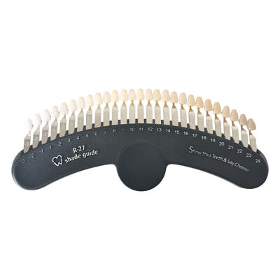Buon prezzo 3D Shade Guide 27 Colors Comparator Dental Bleaching Shade Chart Board in linea