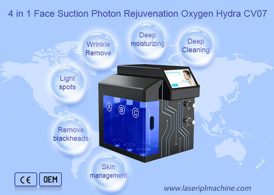 Buon prezzo 4 in 1 imbiancatura facciale dell'ossigeno di ringiovanimento del fotone di aspirazione del fronte in linea